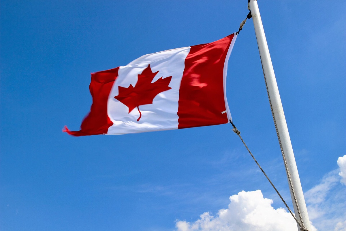 De Canadese vlag met esdoornblad