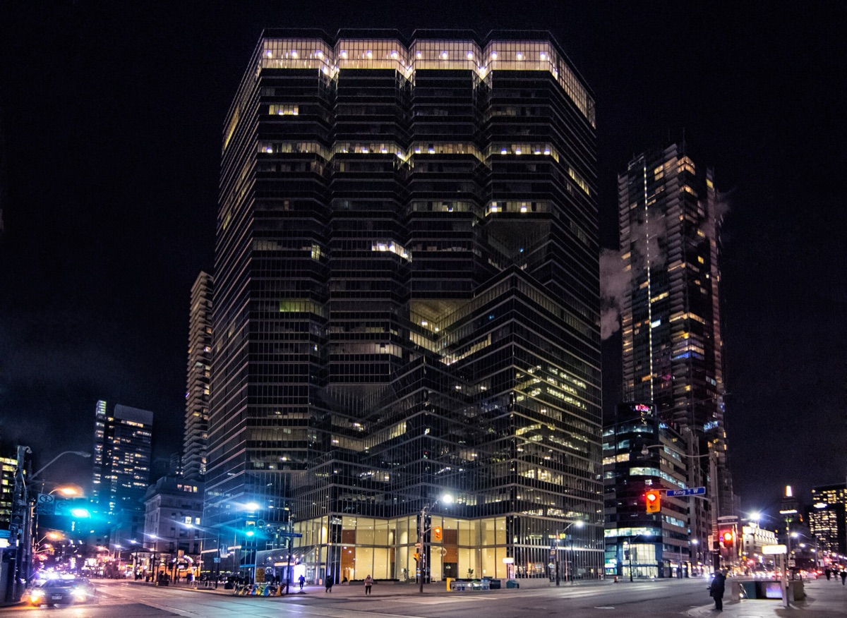 Toronto city skyline at night