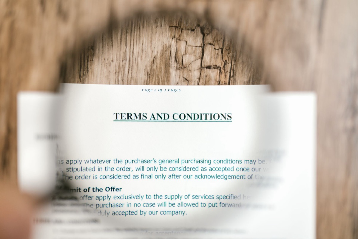 Trade agreement document in negotiation room