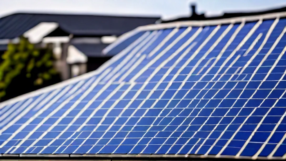 Solar panels installed on a residential roof, providing renewable energy.